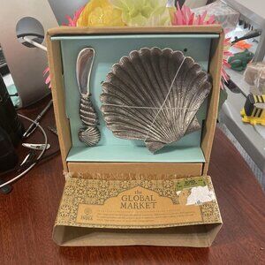 The Global Market Sea Life Shell Dip Dish & Spreader - NWT